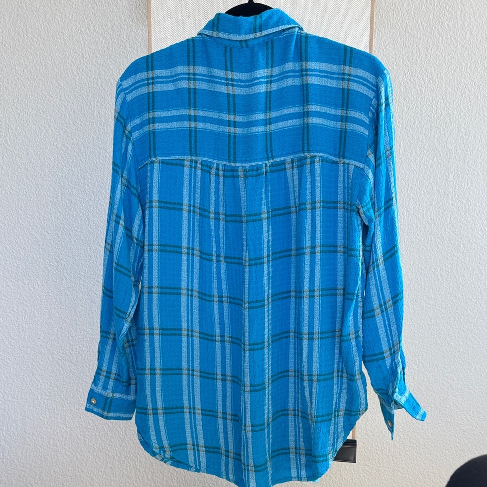 Pilcro Blue Plaid Button Down Shirt - Picture 2 of 3
